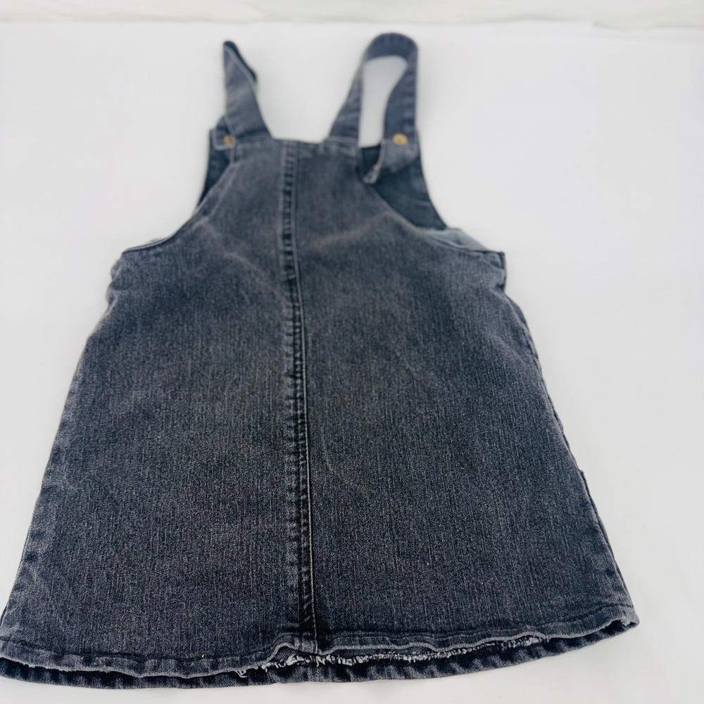 Disney Mickey Minnie Mouse Blk‎ Denim Jumper Dress Girls Overall Pinafore Heart - Picture 3 of 10